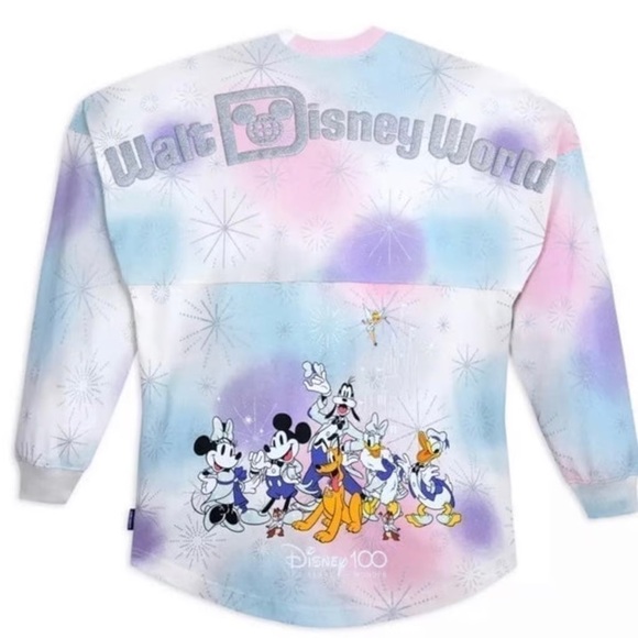 Disney Other - Disney Parks 100 Anniversary Spirit Jersey Glitter Logo Sweatshirt Long Sleeve